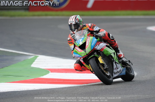 2010-05-08 Monza 0475 - La Roggia - Supersport - Free Practice - Katsuaki Fujiwara - Kawasaki ZX-6R
